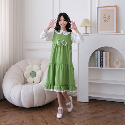 (gamis) dress girls blushrosy wish fastening gown CHN 38 (261207 B) - (gamis) dress anak perempuan